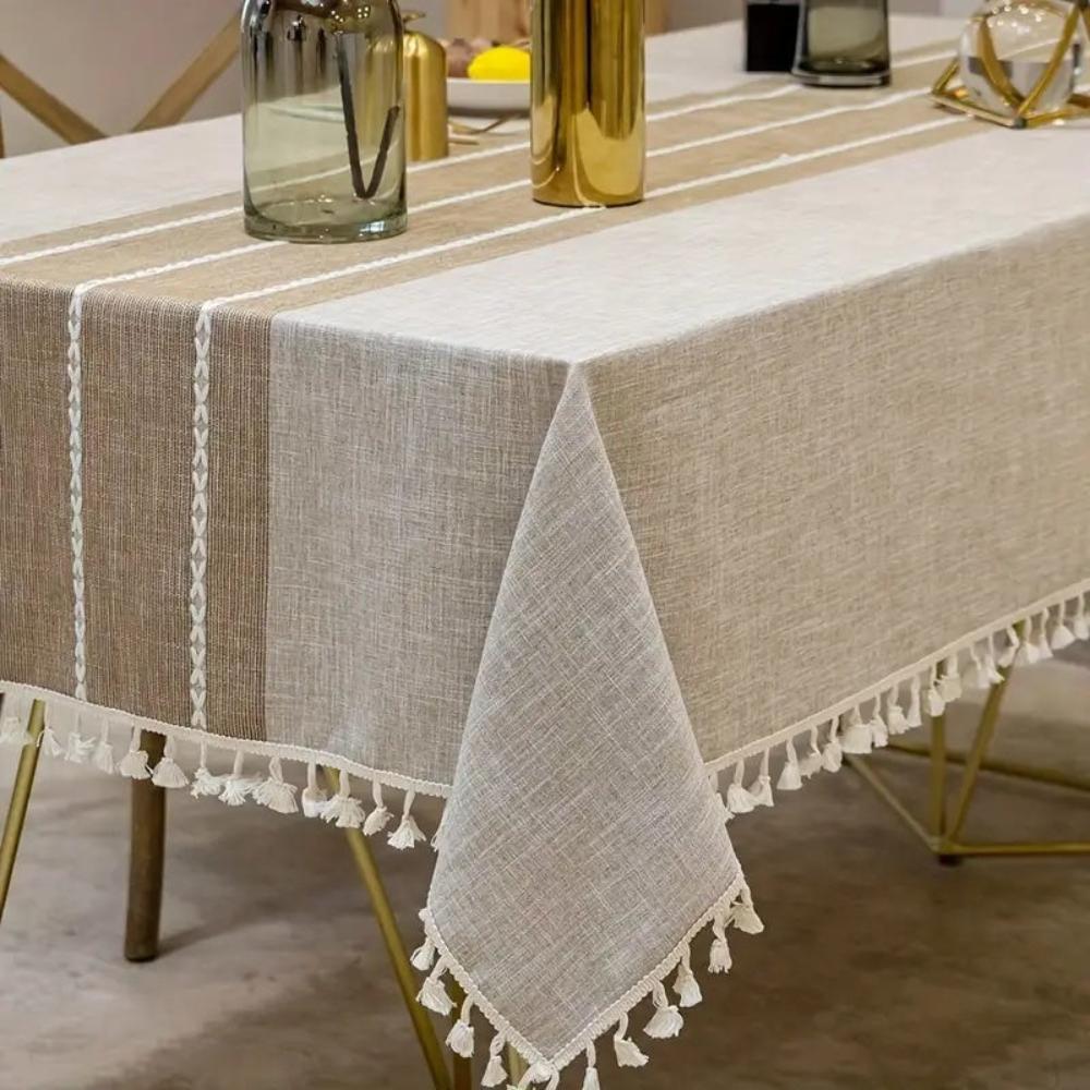 Elara Haus Kintsugi Runner – Tovaglia in Lino Architettonica con Frange