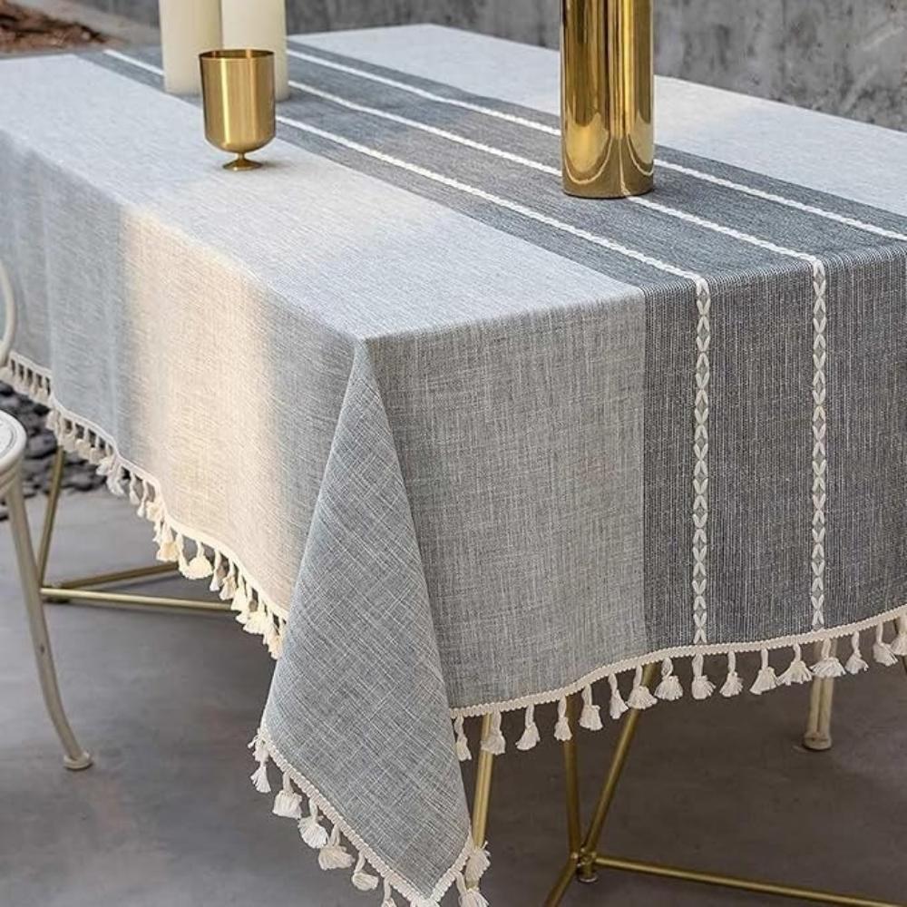 Elara Haus Kintsugi Runner – Tovaglia in Lino Architettonica con Frange