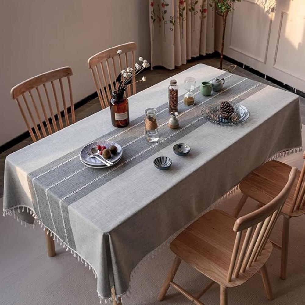 Elara Haus Kintsugi Runner – Tovaglia in Lino Architettonica con Frange