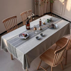 Elara Haus Kintsugi Runner – Tovaglia in Lino Architettonica con Frange