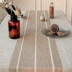 Elara Haus Kintsugi Runner – Tovaglia in Lino Architettonica con Frange