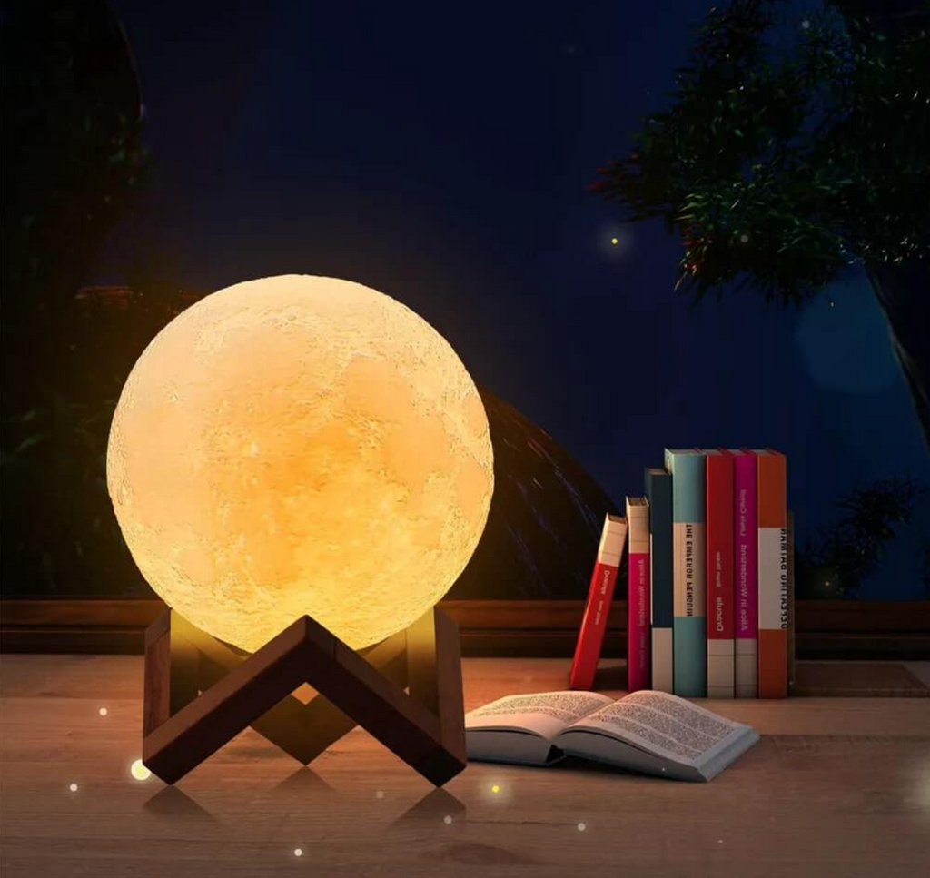 Elara Haus Lampada LED Luna - Luce Notturna Ricaricabile Senza Fili, 16 Colori e Telecomando