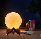 Elara Haus Lampada LED Luna - Luce Notturna Ricaricabile Senza Fili, 16 Colori e Telecomando