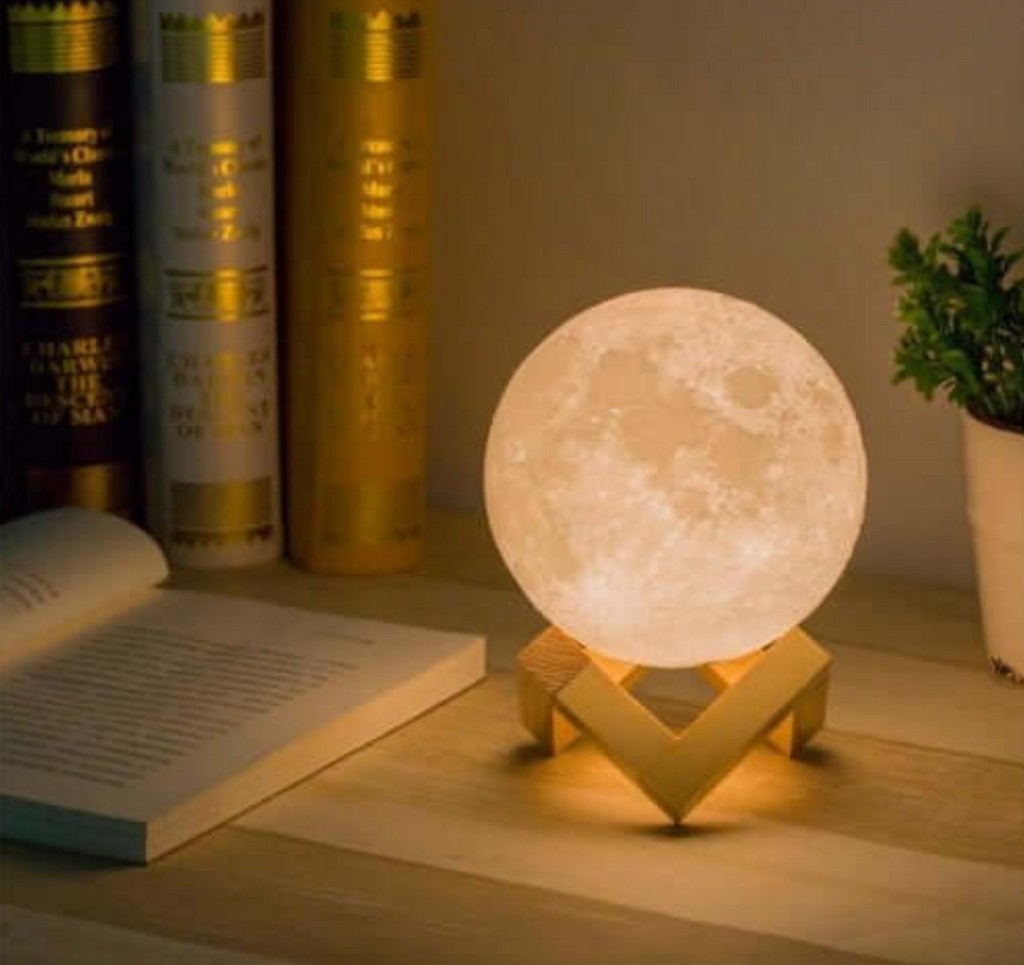Elara Haus Lampada LED Luna - Luce Notturna Ricaricabile Senza Fili, 16 Colori e Telecomando