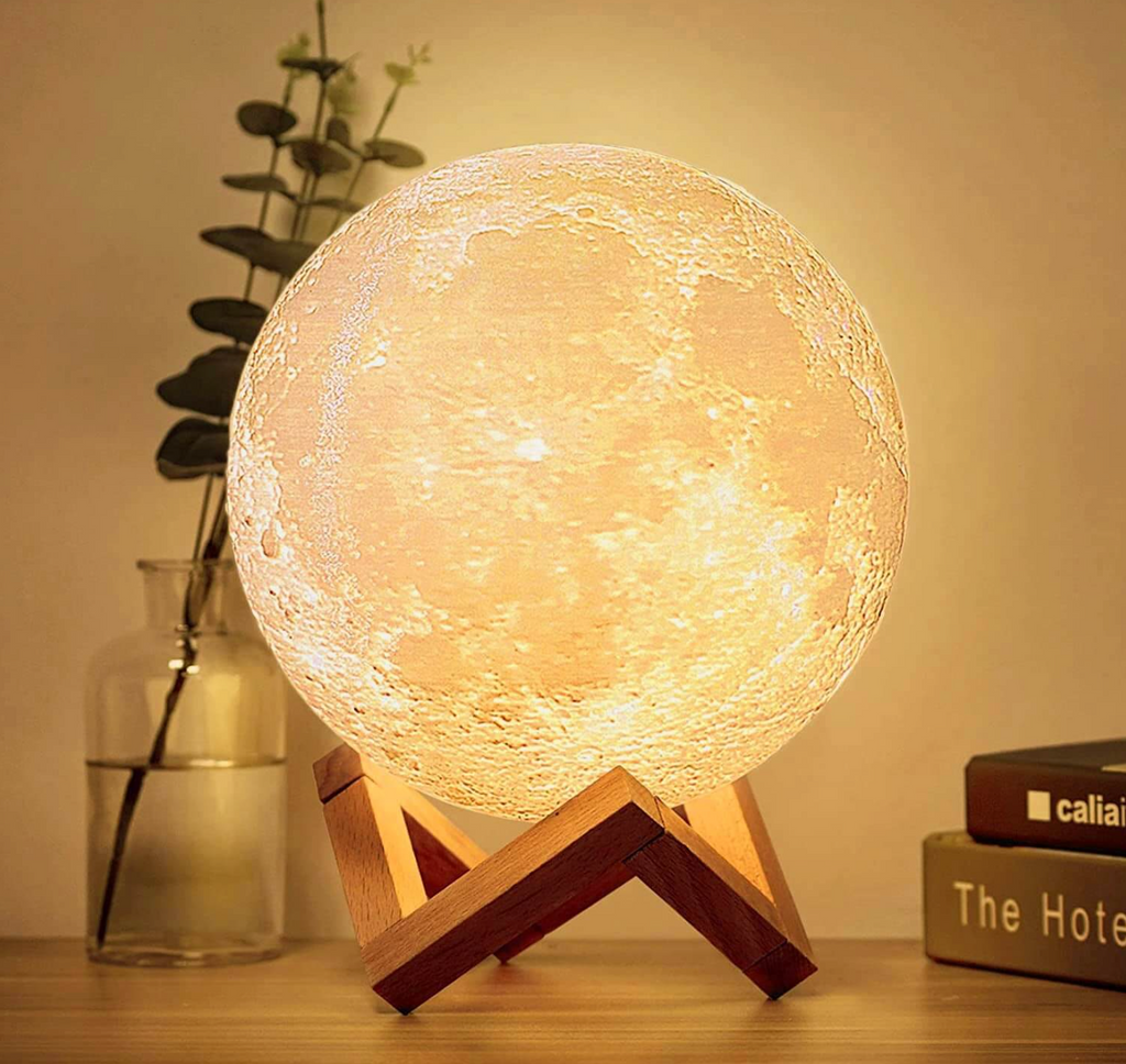 Elara Haus Lampada LED Luna - Luce Notturna Ricaricabile Senza Fili, 16 Colori e Telecomando