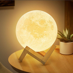 Elara Haus Lampada LED Luna - Luce Notturna Ricaricabile Senza Fili, 16 Colori e Telecomando