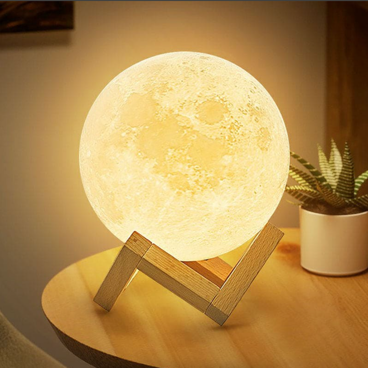 Elara Haus Lampada LED Luna - Luce Notturna Ricaricabile Senza Fili, 16 Colori e Telecomando