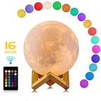 Elara Haus Lampada LED Luna - Luce Notturna Ricaricabile Senza Fili, 16 Colori e Telecomando