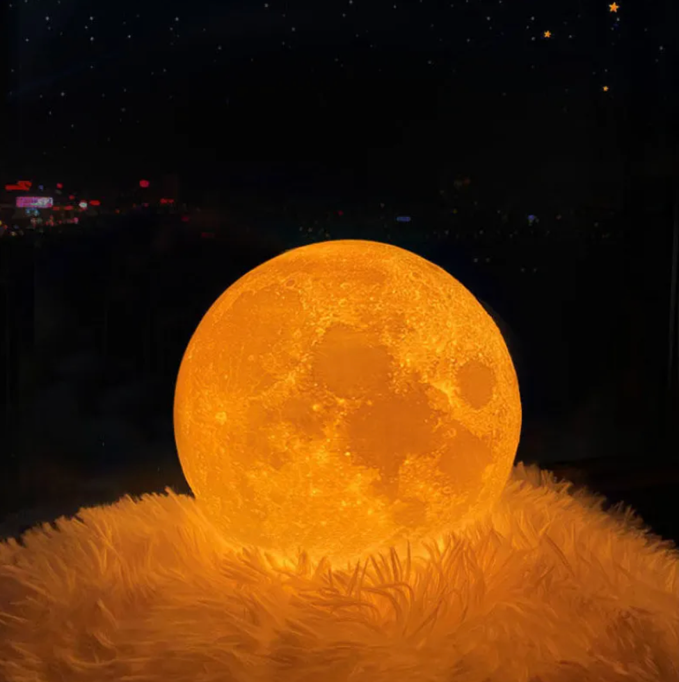 Elara Haus Lampada LED Luna - Luce Notturna Ricaricabile Senza Fili, 16 Colori e Telecomando