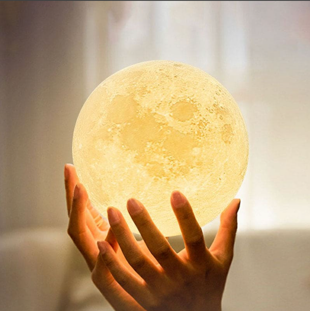 Elara Haus Lampada LED Luna - Luce Notturna Ricaricabile Senza Fili, 16 Colori e Telecomando