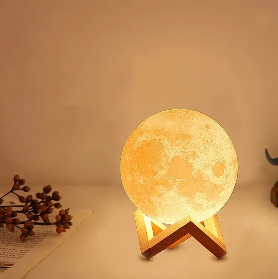 Elara Haus Lampada LED Luna - Luce Notturna Ricaricabile Senza Fili, 16 Colori e Telecomando