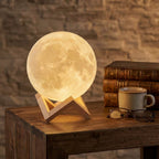 Elara Haus Lampada LED Luna - Luce Notturna Ricaricabile Senza Fili, 16 Colori e Telecomando