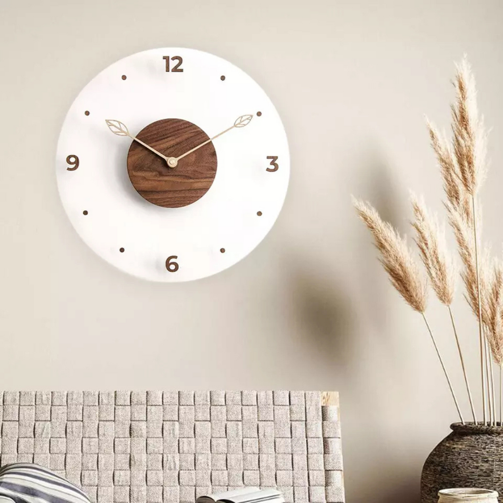 Orologio da Parete di Lusso in Acrilico Elara Haus con Centro in Legno