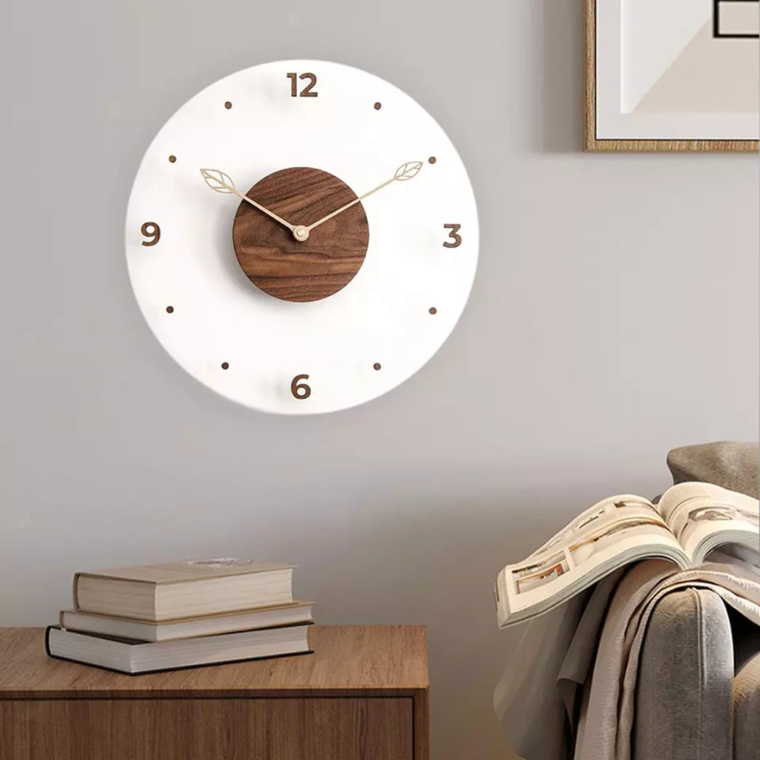 Orologio da Parete di Lusso in Acrilico Elara Haus con Centro in Legno