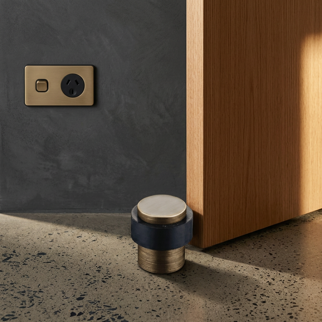 Elara Haus Fermaporta di Lusso in Ottone Architettonico e Nero Opaco