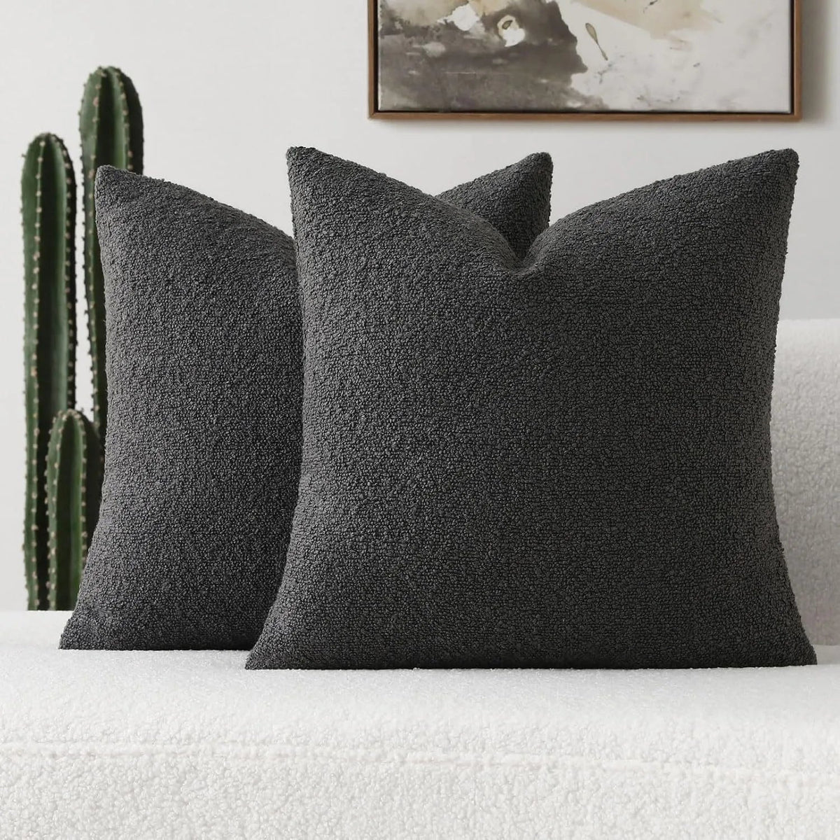 Elara Haus Copertura Decorativa per Cuscino in Bouclé di Lusso