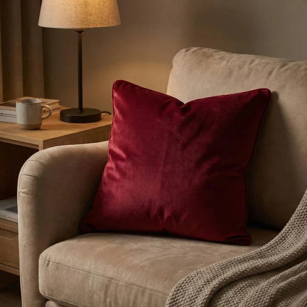 Cuscino Decorativo in Velluto di Cotone di Lusso Elara Haus con Bordo Flangiato