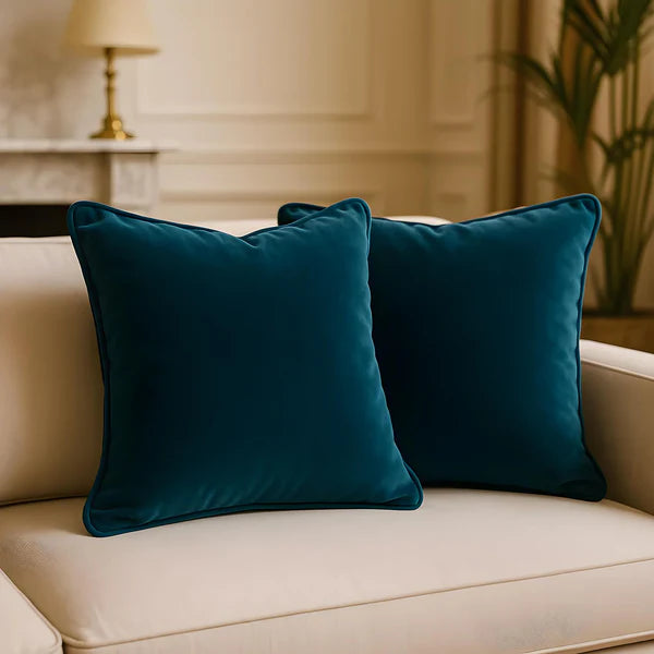 Cuscino Decorativo in Velluto di Cotone di Lusso Elara Haus con Bordo Flangiato