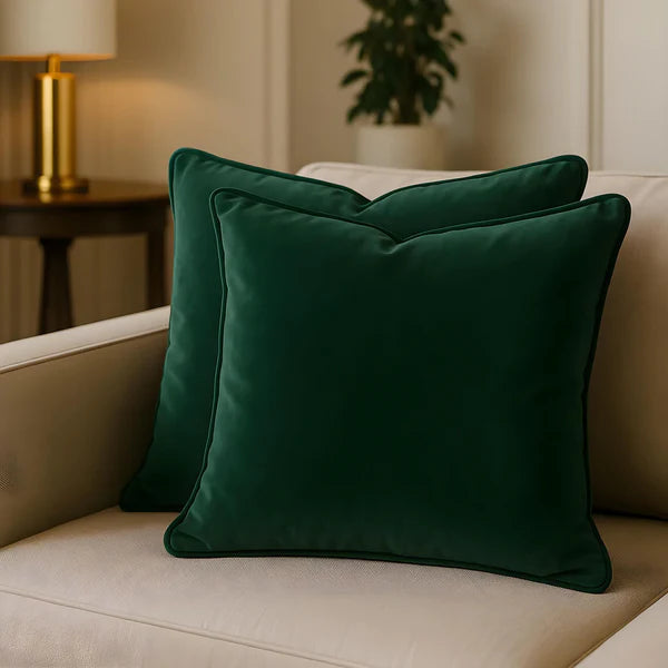 Cuscino Decorativo in Velluto di Cotone di Lusso Elara Haus con Bordo Flangiato