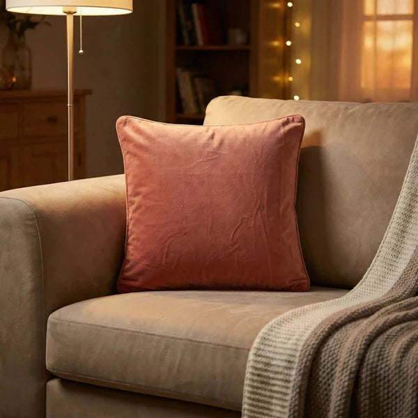 Cuscino Decorativo in Velluto di Cotone di Lusso Elara Haus con Bordo Flangiato