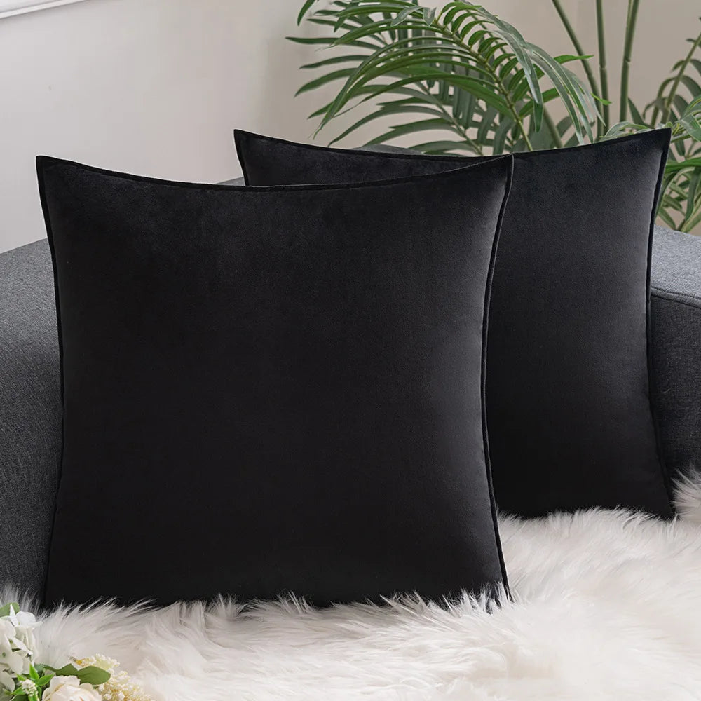Set di Fodere per Cuscini Decorativi in Velluto di Lusso Elara Haus con Piping Su Misura