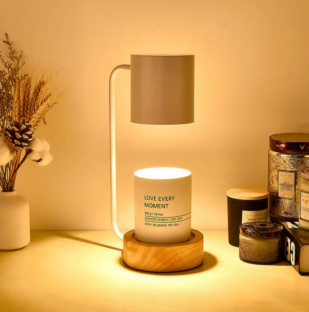 Lampada Riscaldante Elettrica Minimalista Elara Haus con Base in Legno