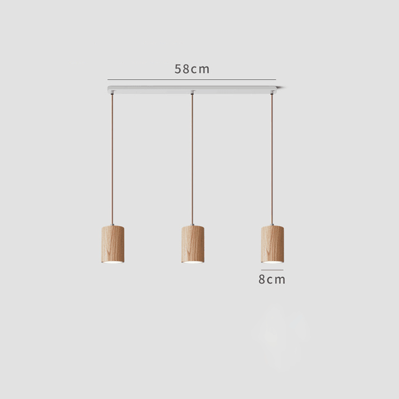Elara Haus Lampada a Sospensione Minimalista in Legno a Forma di Cono