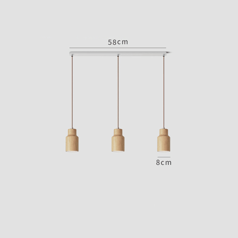 Elara Haus Lampada a Sospensione Minimalista in Legno a Forma di Cono