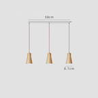 Elara Haus Lampada a Sospensione Minimalista in Legno a Forma di Cono