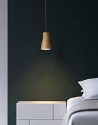 Elara Haus Lampada a Sospensione Minimalista in Legno a Forma di Cono