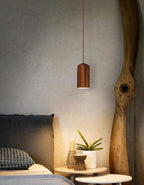 Elara Haus Lampada a Sospensione Minimalista in Legno a Forma di Cono
