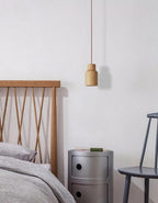 Elara Haus Lampada a Sospensione Minimalista in Legno a Forma di Cono