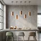 Elara Haus Lampada a Sospensione Minimalista in Legno a Forma di Cono