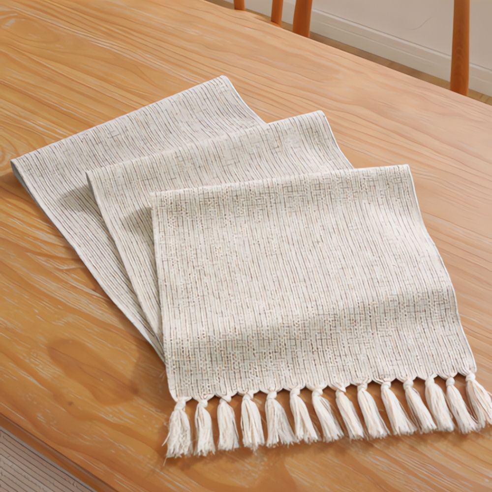 Elara Haus Modern Arid Slope – Runner da Tavola Minimalista in Fibra a Rilievo