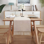 Elara Haus Modern Arid Slope – Runner da Tavola Minimalista in Fibra a Rilievo