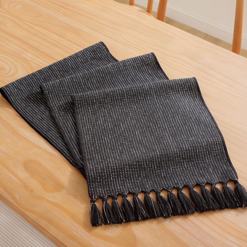 Elara Haus Modern Arid Slope – Runner da Tavola Minimalista in Fibra a Rilievo