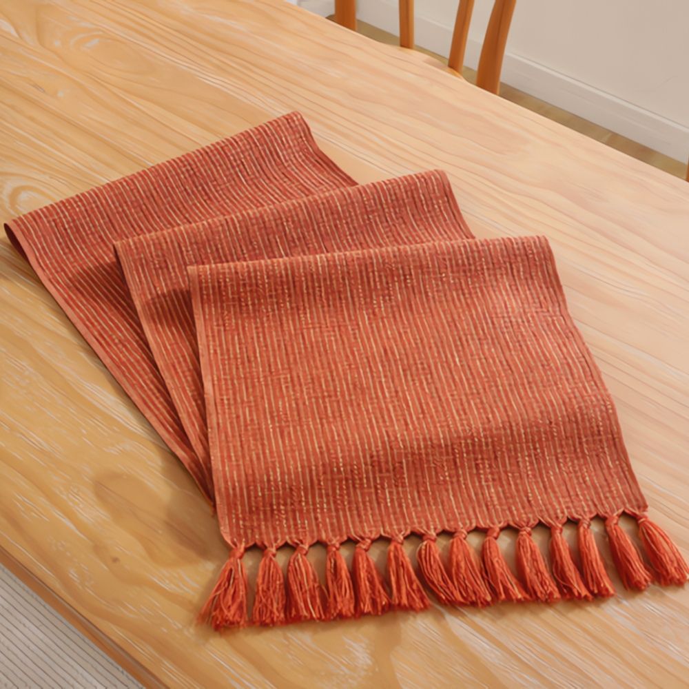 Elara Haus Modern Arid Slope – Runner da Tavola Minimalista in Fibra a Rilievo