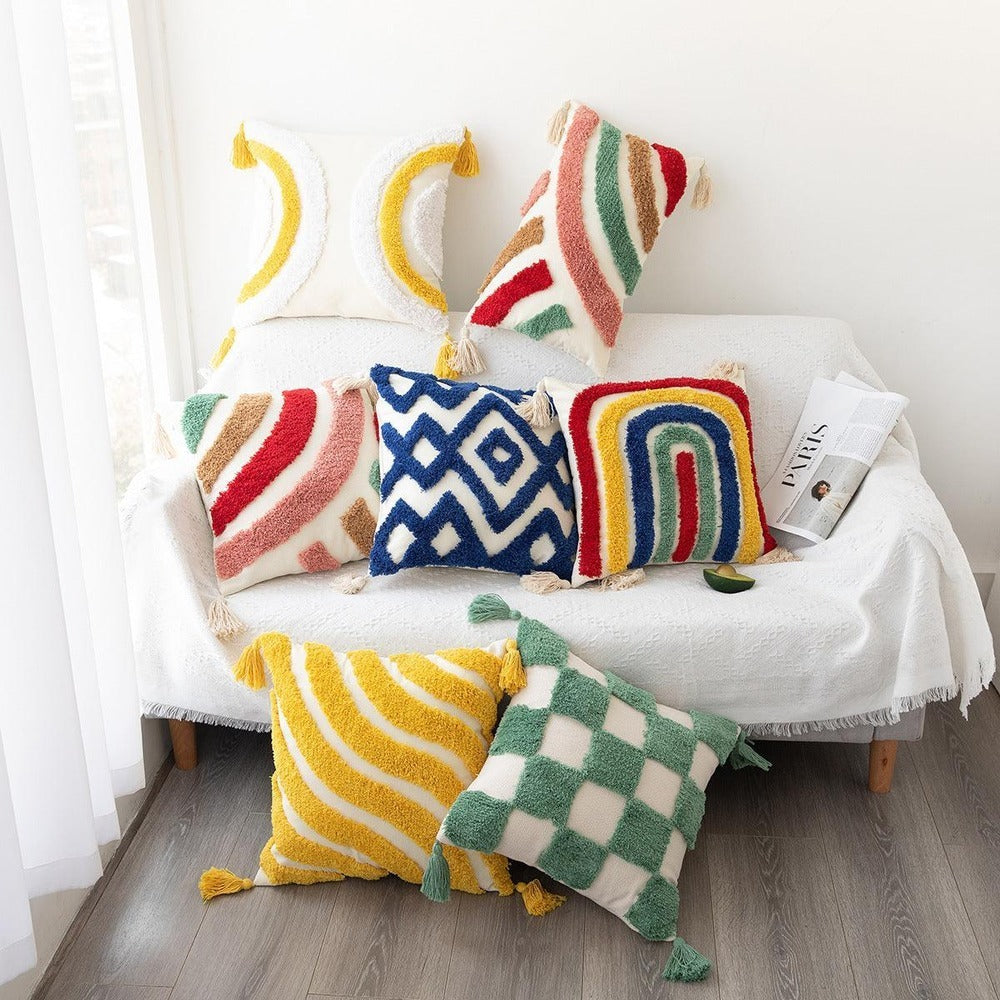 Elara Haus Modern Boho Copertura Accento a Quadri Tappezzata