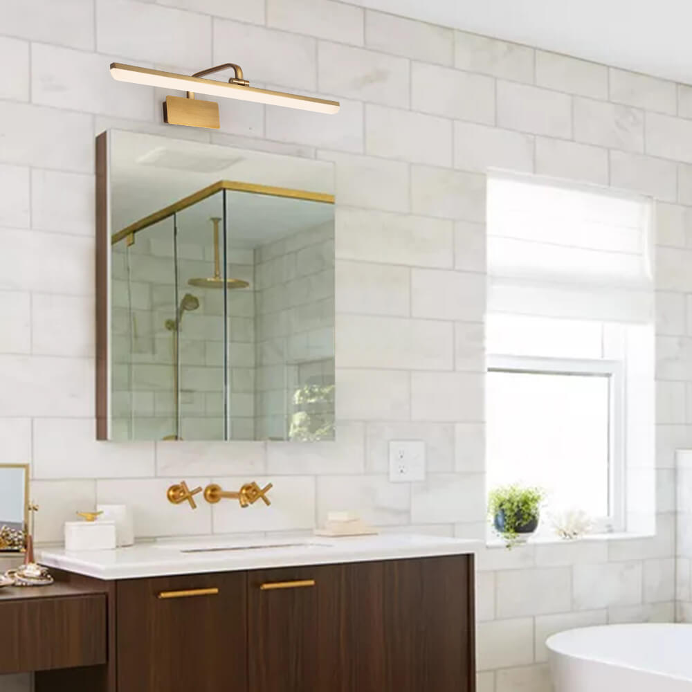 Elara Haus Moderno Lampadario LED Lineare in Ottone Spazzolato