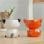 Elara Haus Vaso in Ceramica Moderna a Forma di Volpe per Piante