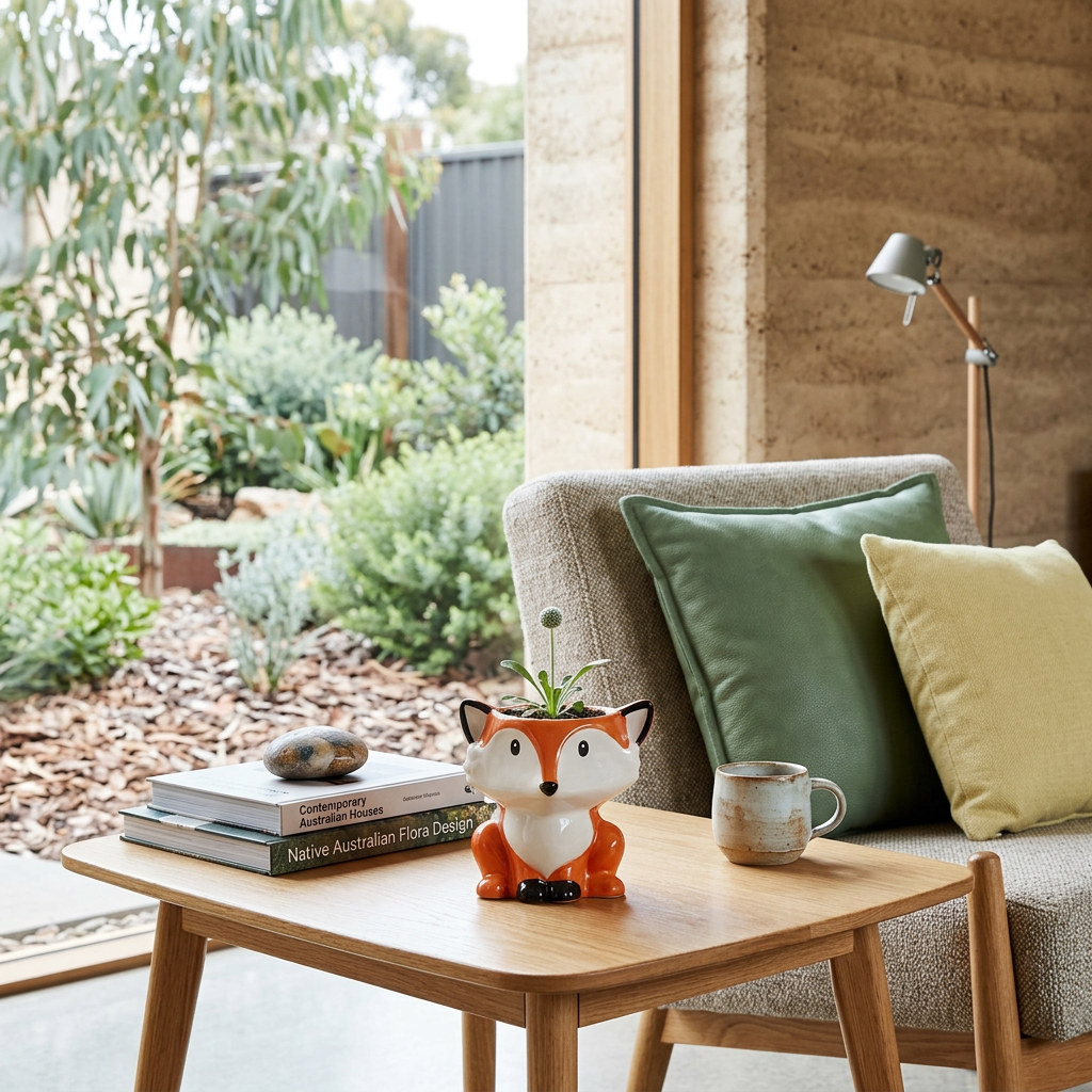 Elara Haus Vaso in Ceramica Moderna a Forma di Volpe per Piante