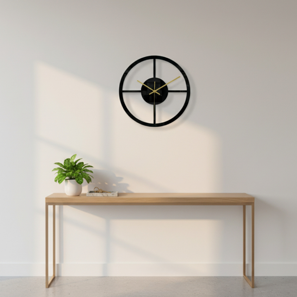 Orologio da Parete Circolare Geometrico Moderno Elara Haus - 30cm Silenzioso