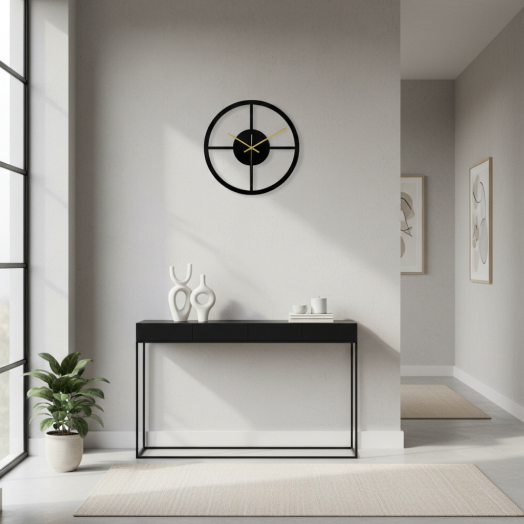 Orologio da Parete Circolare Geometrico Moderno Elara Haus - 30cm Silenzioso