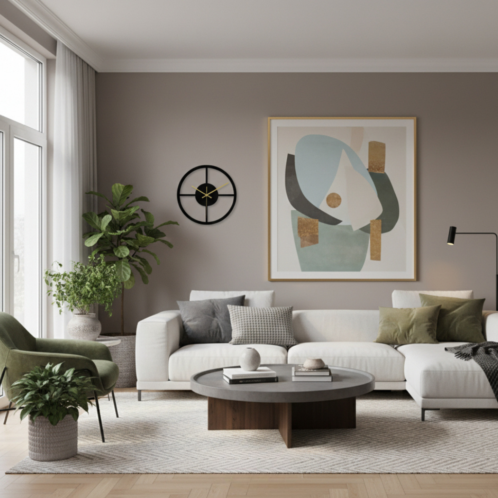 Orologio da Parete Circolare Geometrico Moderno Elara Haus - 30cm Silenzioso