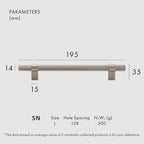 Maniglia per Mobili Elara Haus in Ottone Massiccio Moderno con Finitura Rigata