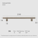Maniglia per Mobili Elara Haus in Ottone Massiccio Moderno con Finitura Rigata