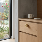 Maniglia per Mobili Elara Haus in Ottone Massiccio Moderno con Finitura Rigata