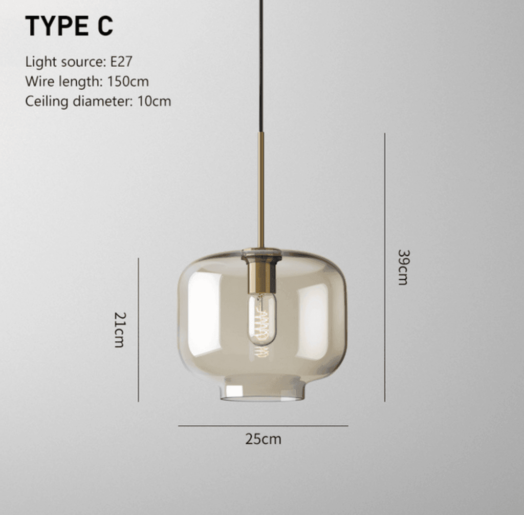 Elara Haus Modern Minimalist Brass & Smoked Glass Pendant