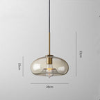 Elara Haus Modern Minimalist Brass & Smoked Glass Pendant