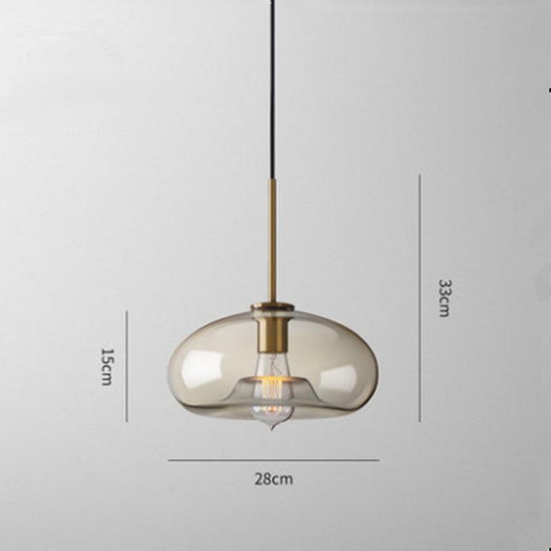 Elara Haus Modern Minimalist Brass & Smoked Glass Pendant